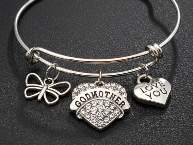 Silver bracelet with &