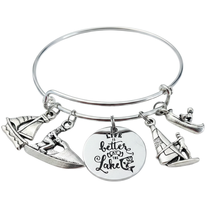 Life is Better at the Lake Charm Bracelet | Boating, Kayak &amp; Lake Gift