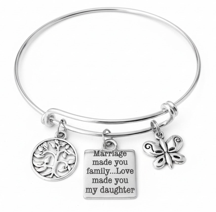 Daughter in Law Bracelet – Marriage Made You Family Love Made You My Daughter Gift