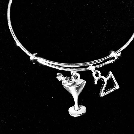 Martini 21 Expandable Charm Bracelets Adjustable Bangle Gift (Other Numbers Available)