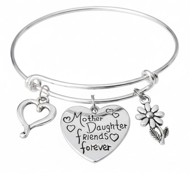 Mother Daughter Forever Friends Jewelry Expandable Charm Bracelet for Mom Bracelet for Daughter