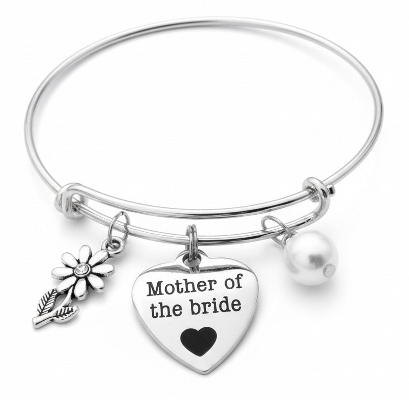Silver bracelet with &