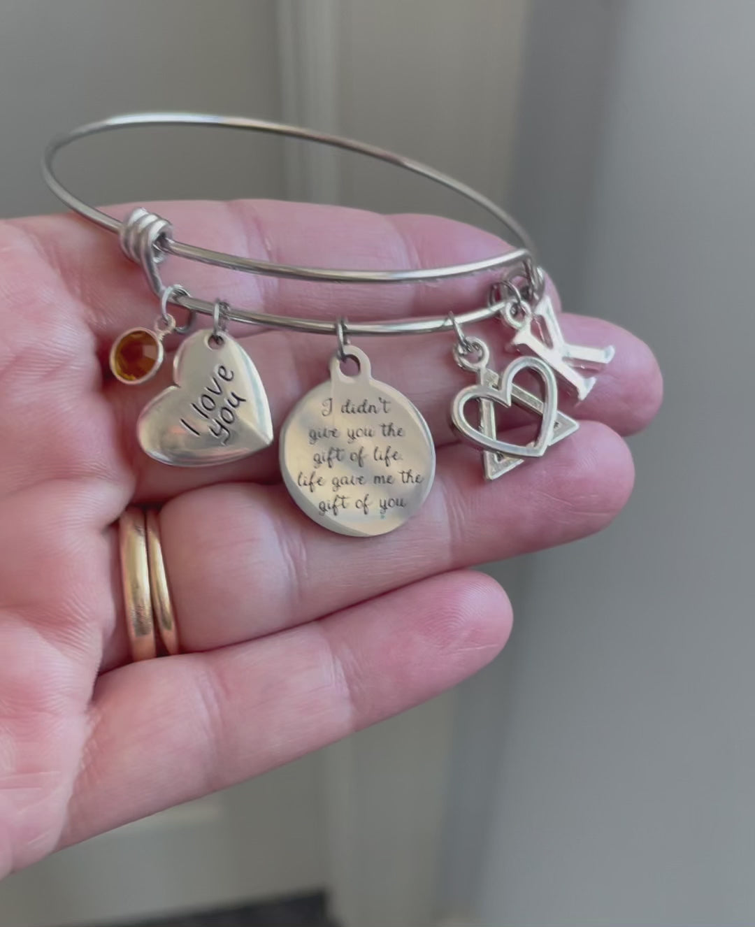 Adoption Bracelet – Gift of You Silver-Tone Charm Bangle
