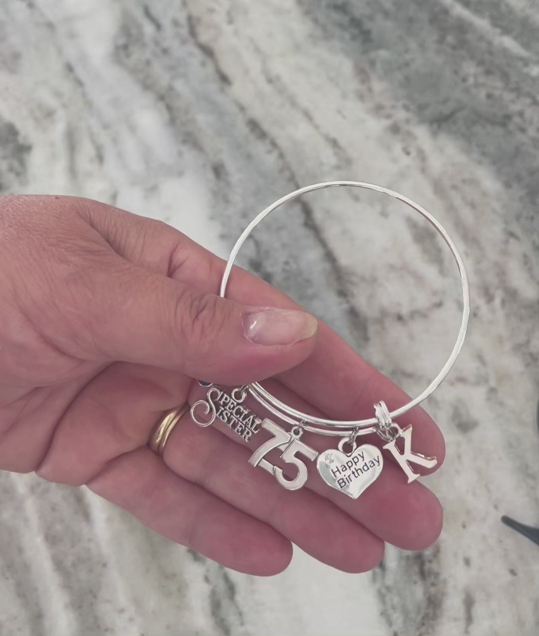 75th Birthday Sister Bracelet | Personalized Gift
