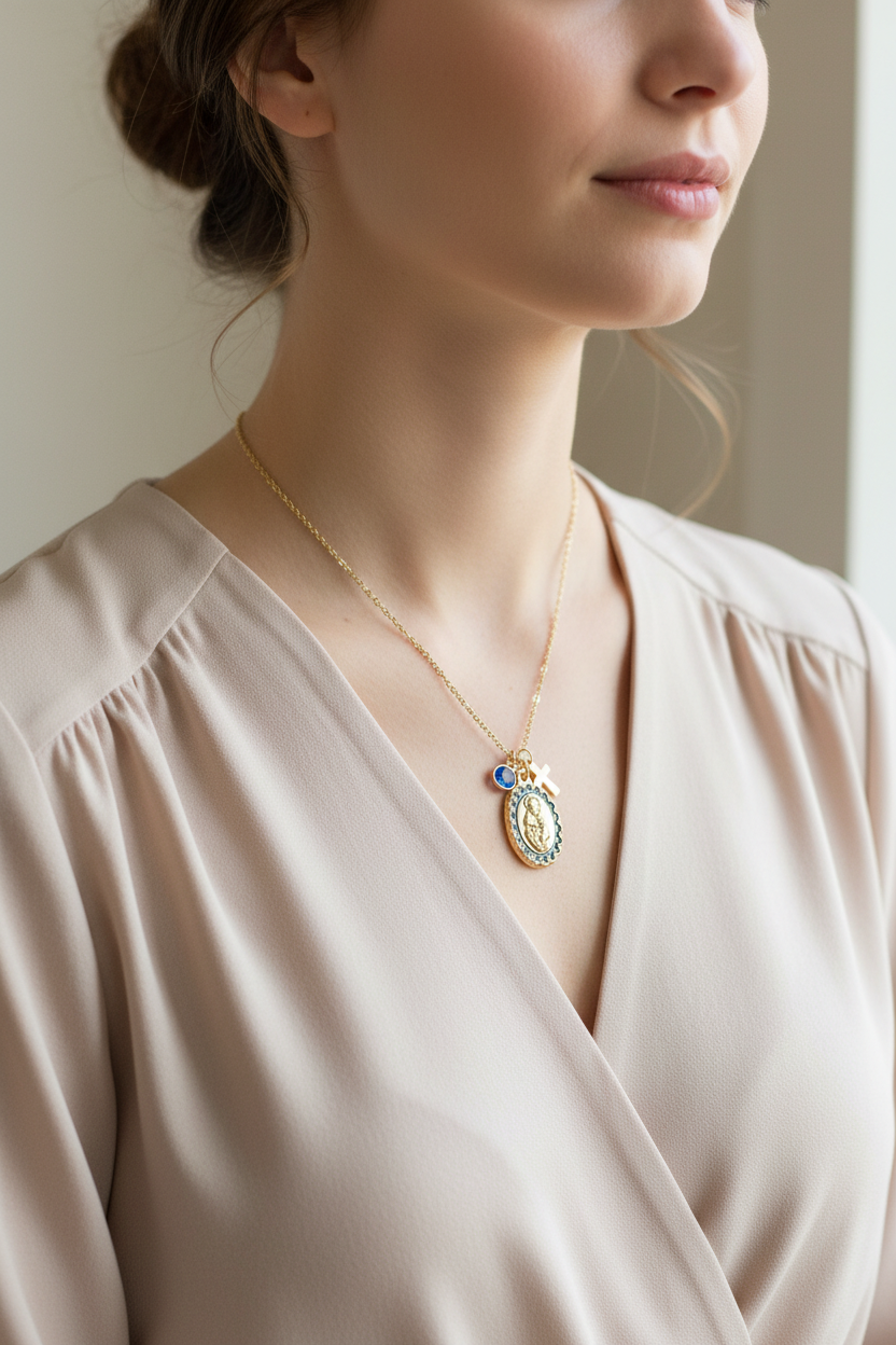 Saint Anthony Gold Medal Necklace