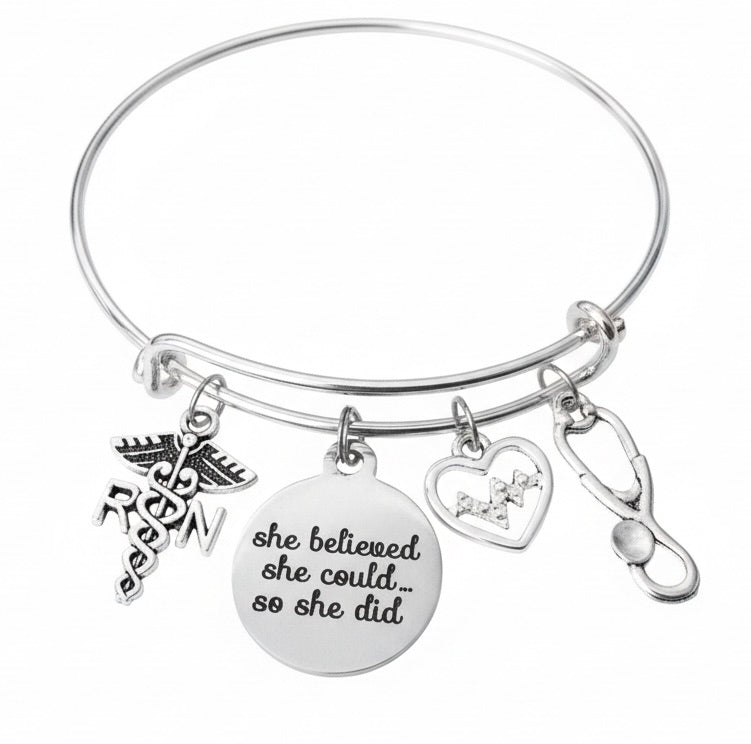 She Believed She Could So She Did RN Bracelet
