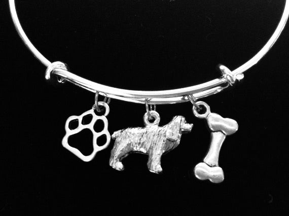 Spaniel 3D Dog Charm on a Silver Expandable Adjustable Bangle Bracelet Meaningful Dog Lover Gift