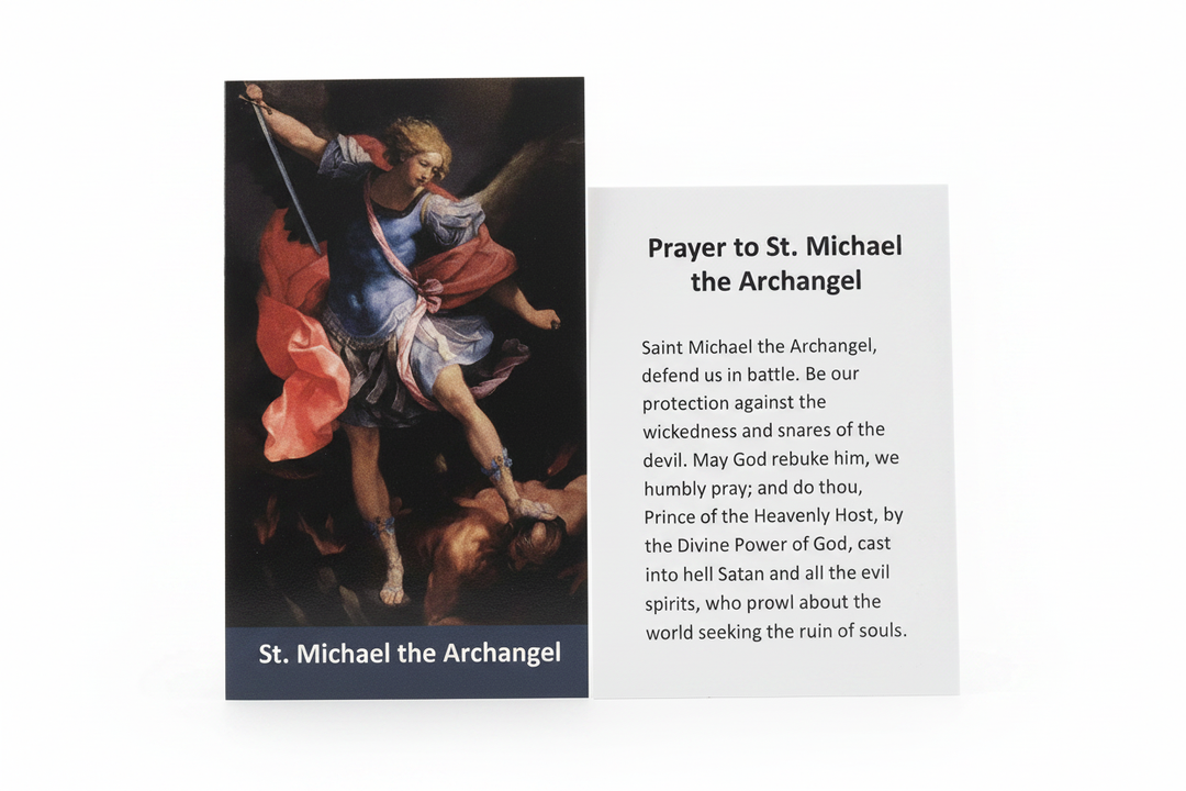 St. Michael Prayer Card Professional Studio Photo