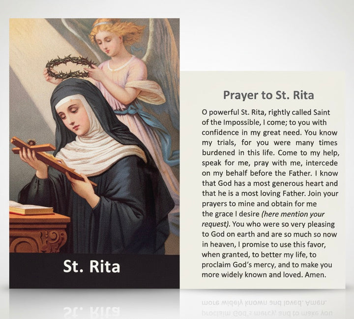 Prayer to Saint Rita Prayer Card with Jewelry for Confirmation Gift