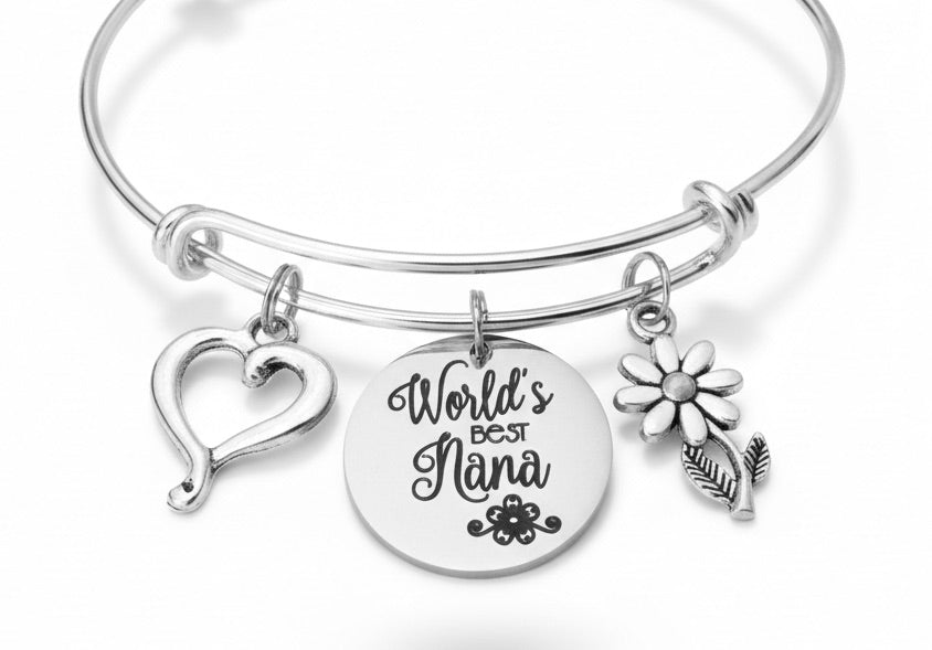 Silver bracelet with &