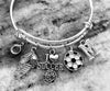 GIFT for soccer Player Girl Soccer Player I love soccer Charm Bracelet 