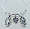 Miraculous Virgin Mary Jewelry Saint Michael Silver Expandable Charm Bracelet Adjustable One Size Fits All