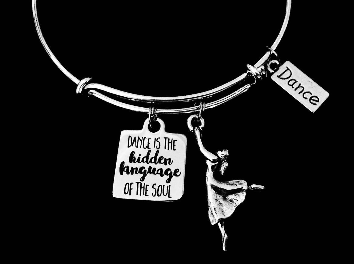 Dance Charm Bracelet Dance is the Hidden Language of the Soul Dance Quote Jewelry