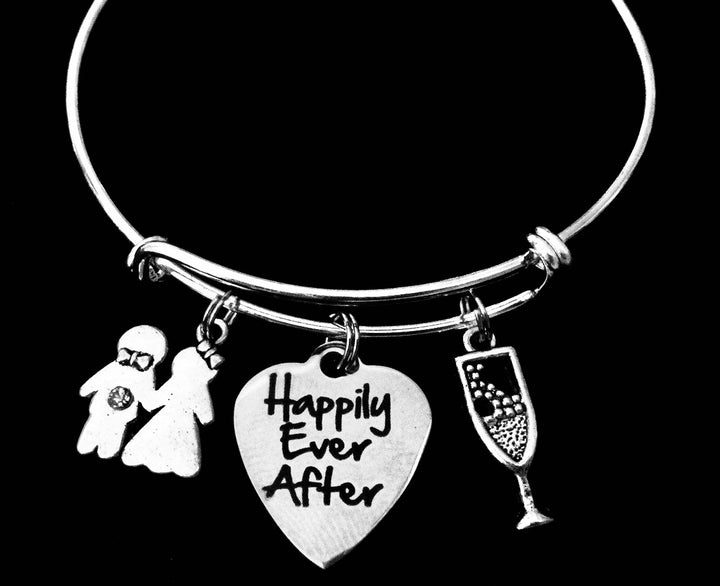 Gift for Bride Expandable Charm Bracelet Wedding Gift