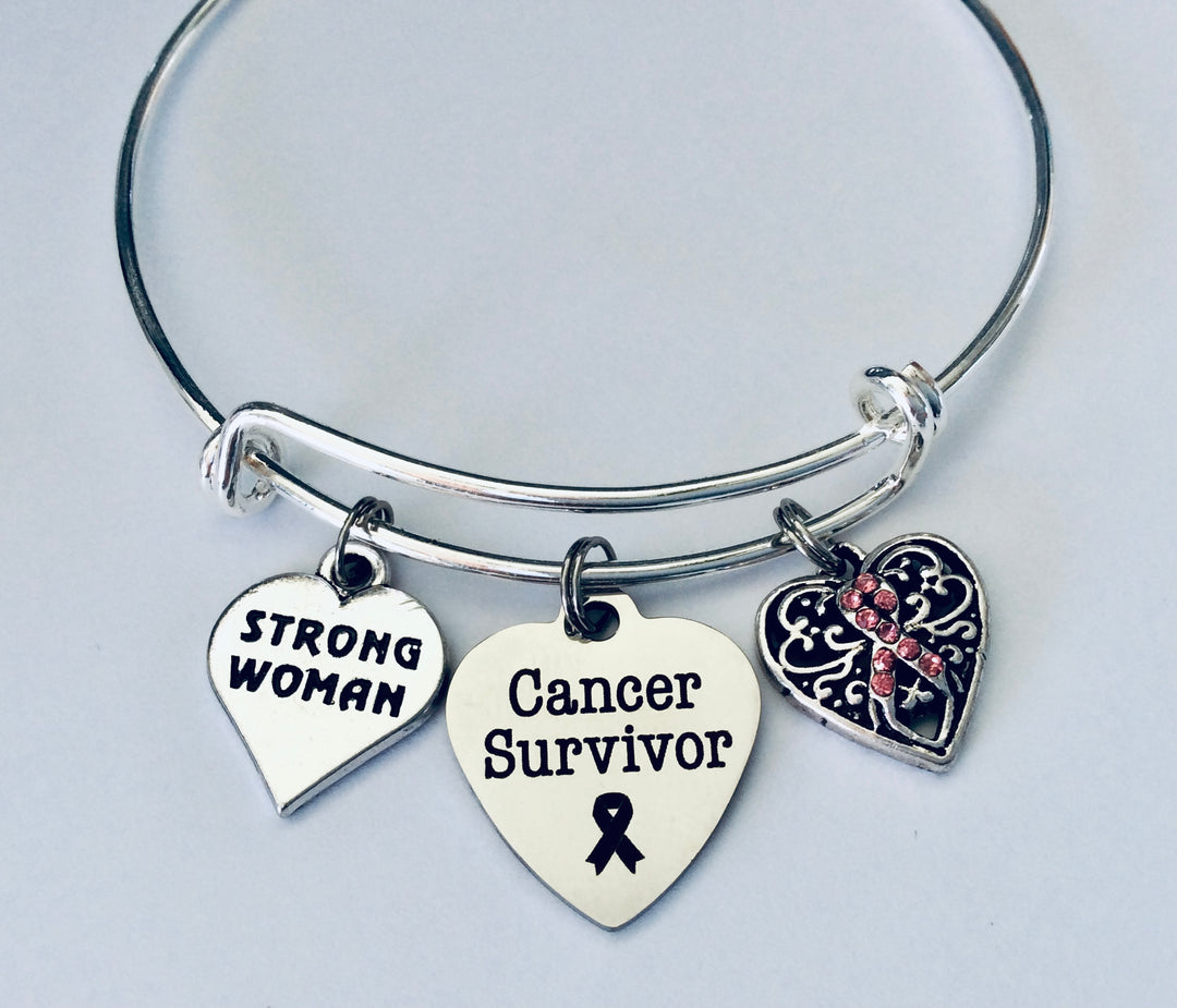 Breast Cancer Survivor Gift for Her Charm Bracelet 