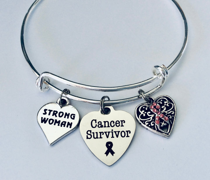 Breast Cancer Survivor Gift for Her Charm Bracelet 