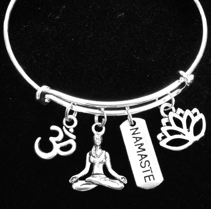 Namaste Charm Bracelet Yoga Jewelry 