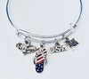 USA Patriotic Jewelry United States Charm Bracelet Freedom Jewelry Charm Bracelet 