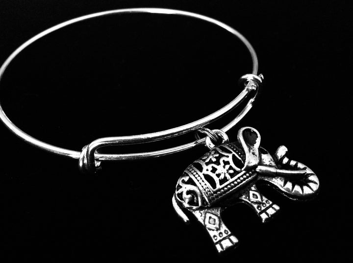 Elephant Jewelry Inspirational Strength Charm Bracelet 
