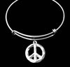 Peace Jewelry Silver Expandable Charm Bracelet