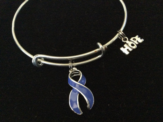 Periwinkle Awareness Ribbon Expandable Charm Bracelet