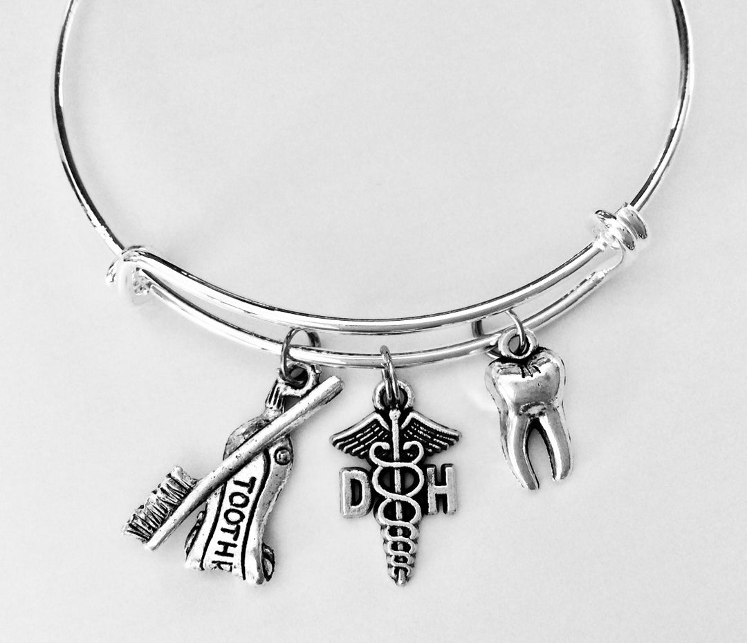 DH Gift for Dentist Assistant Cahrm Bracelet 