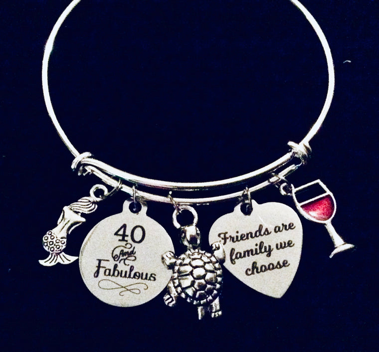 40th Birthday Gift for Her Nautical Jewelry Charm Bracelet 