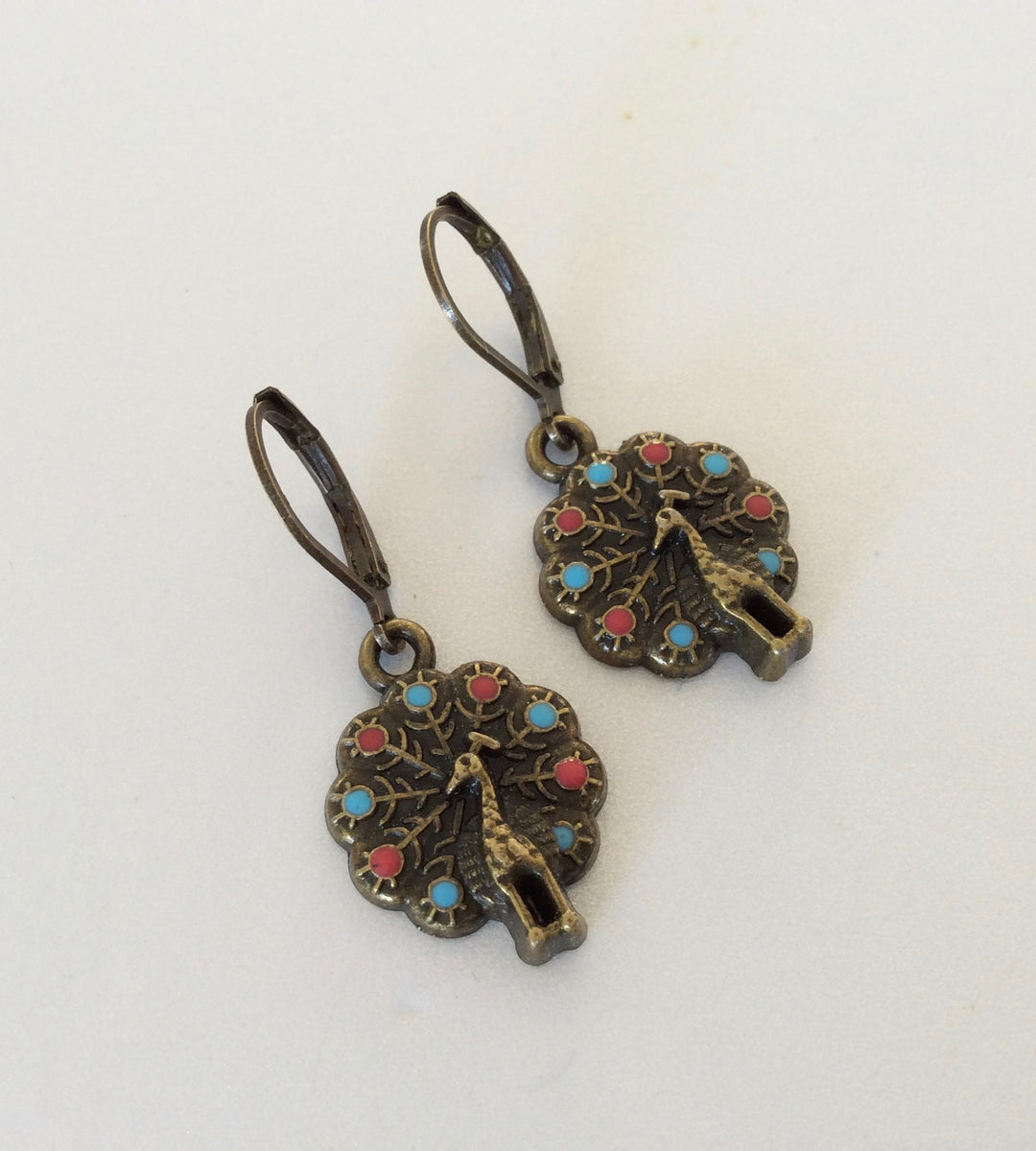 Peacock earrings