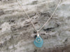 Wave and Beach Glass Necklace Nautical Jewelry