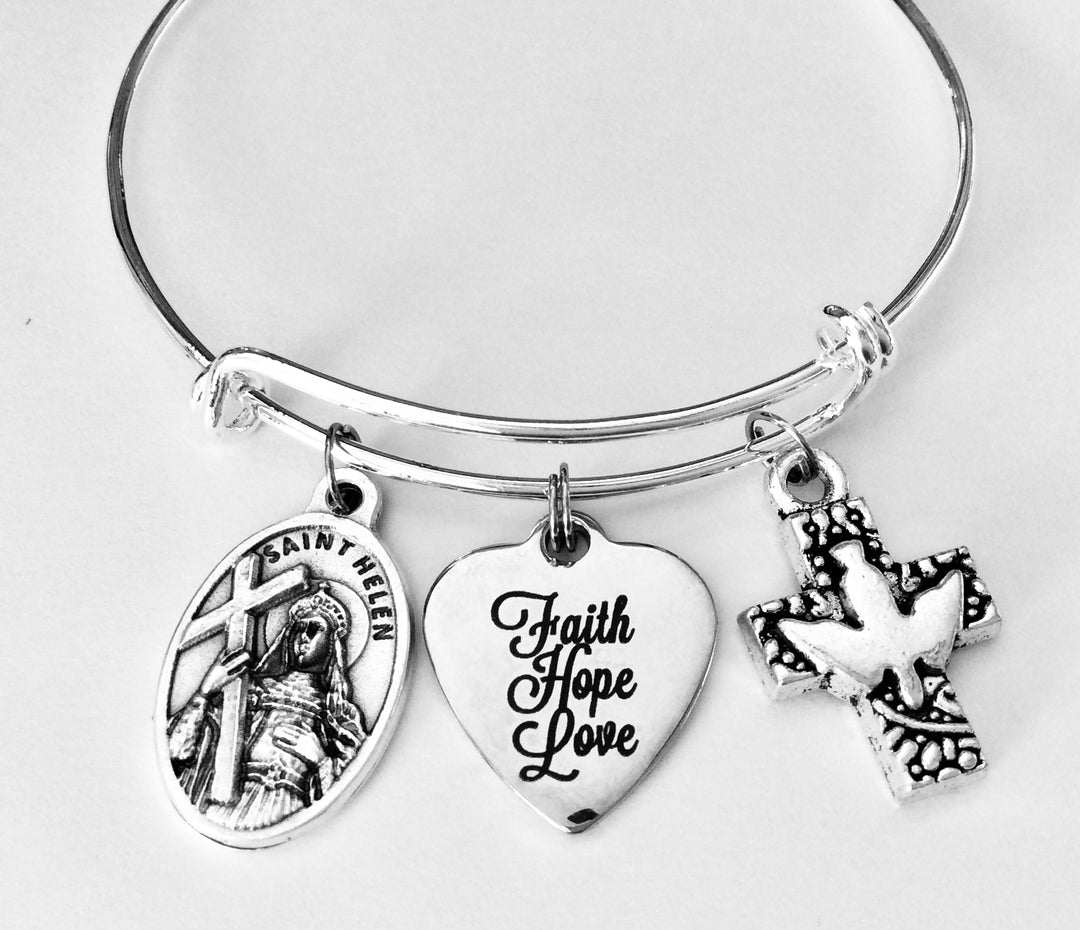 Saint Helen Medal Charm Bracelet 