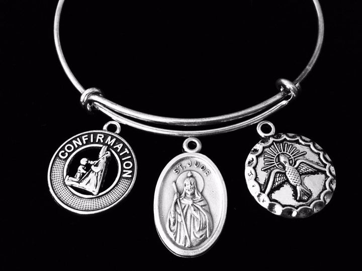 Confirmation Saint Jude Expandable Charm Bracelet 