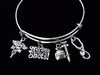 Nurses Call the Shots RN Expandable Charm Bracelet Adjustable Silver Bangle One Size Fits All Gift Registered Nurse Stethescope