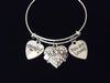 Blessed Nana Jewelry You Are Loved Expandable Charm Bracelet Silver Adjustable Bangle One Size Fits All Gift Bling Crystal Heart 