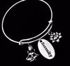 Lotus Yoga Girl Serenity Charm Bracelet Silver Adjustable Expandable Bangle Inspirational Jewelry One Size Fits All Gift