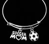 Soccer Mom Expandable Charm Bracelet Adjustable Wire Bangle Bracelet Gift