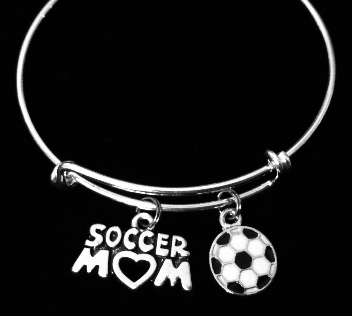 Soccer Mom Expandable Charm Bracelet Adjustable Wire Bangle Bracelet Gift