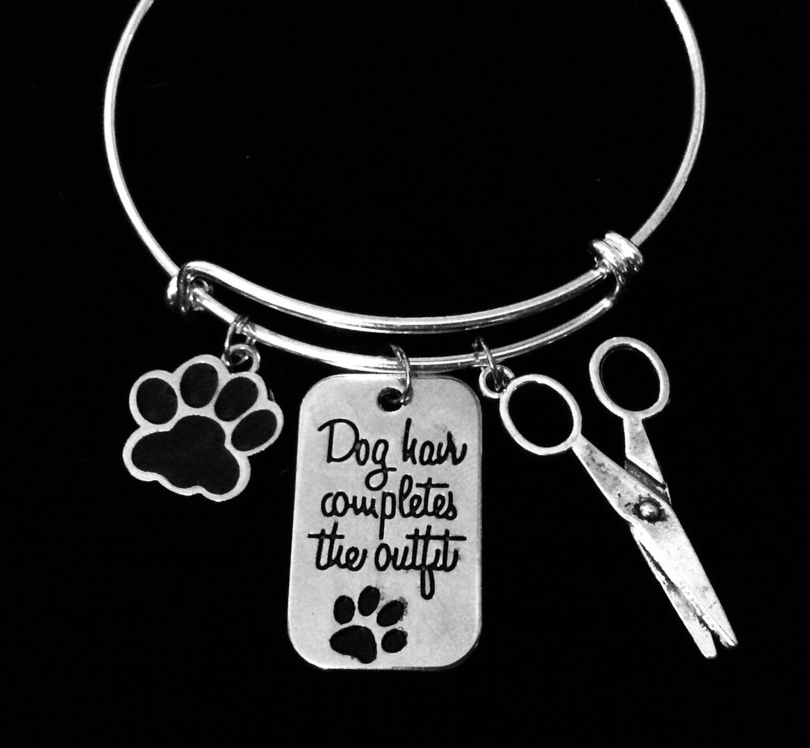 Dog Groomer Gift Dog Hair Completes the Outfit Expandable Charm Bracelet One Size Fits All