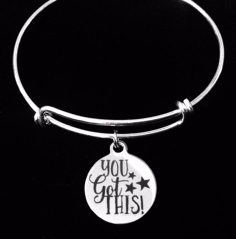 You Got This Girl Expandable Charm Bracelet Silver Inspirational Gift for Her Adjustable One Size Fits