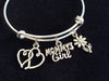 Mommy's Girl Bracelet Silver Expandable Adjustable Wire Bangle 