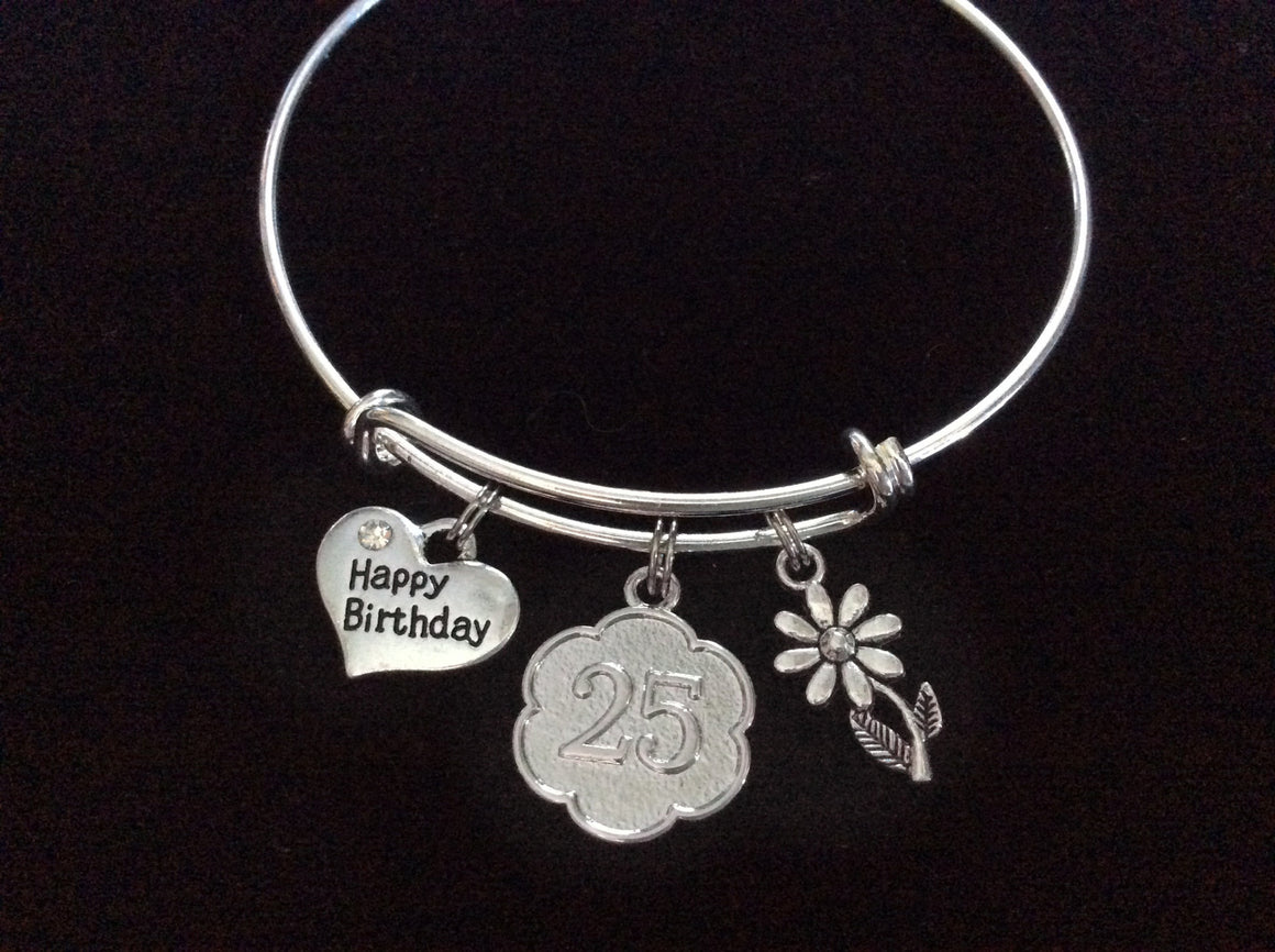Happy 25th Birthday Expandable Charm Bracelets
