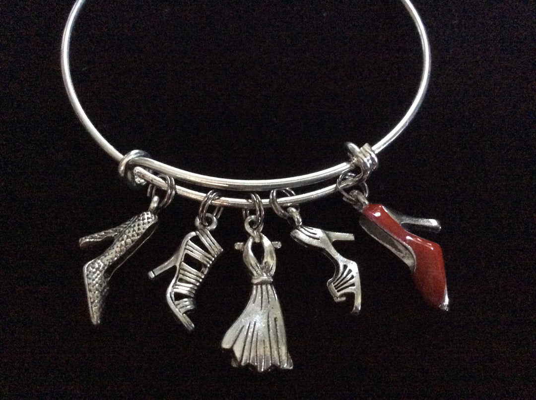 Silver Dress and Shoes I Love Shoes Expandable Bracelet
