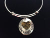 Live Love Laugh Gold and Silver Disk Charms on a Silver Expandable Wire Bangle 