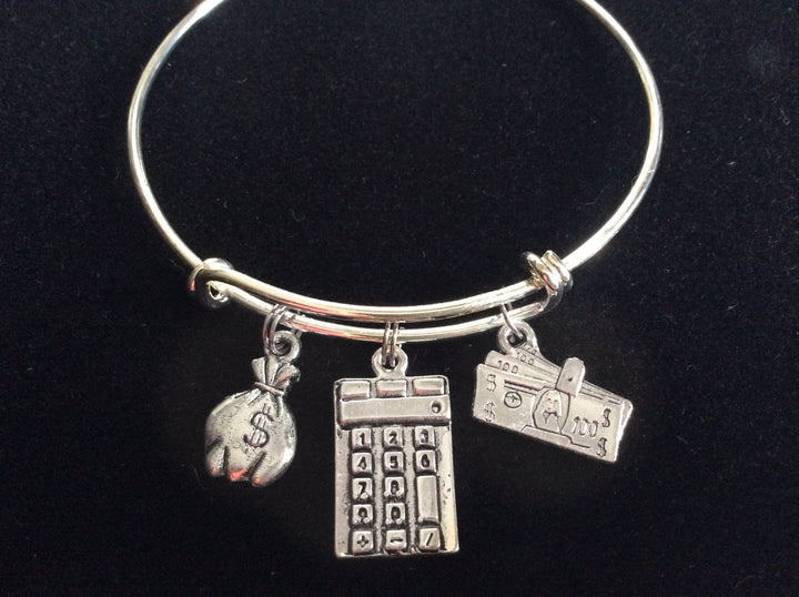 Banker Accountant Occupational Bracelet Silver Bangle
