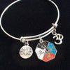 Multicolored Yoga Inspired Zen Medal with Lotus and Om Charm Bracelet