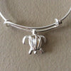 Silver Turtle with aged Freshwater Pearl on a Silver Adjustable Bangle