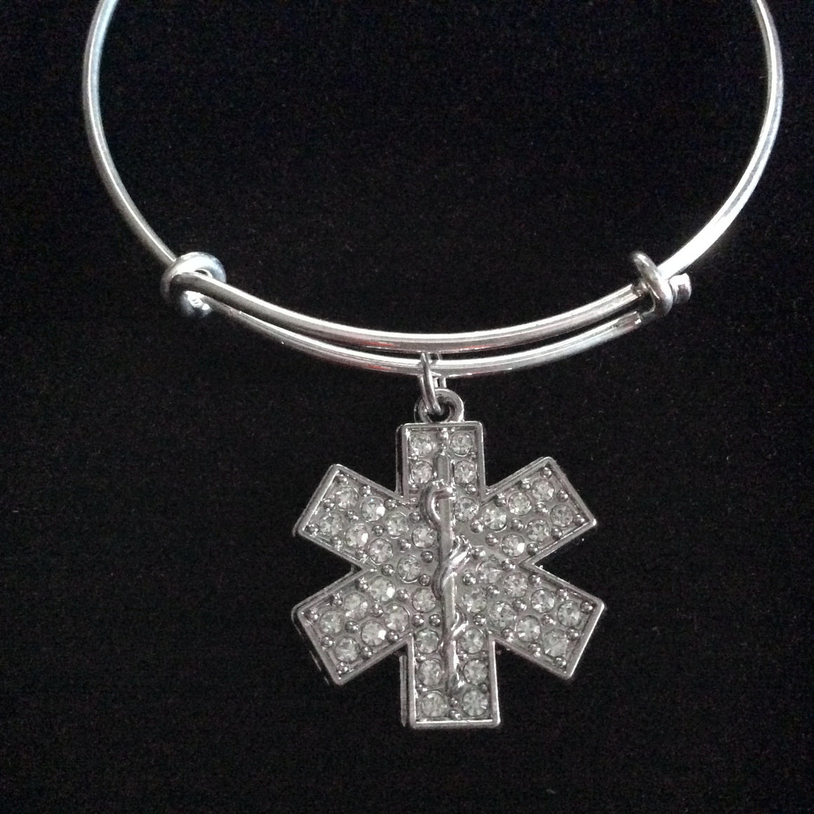 EMT Paramedic EMS Medical Crystal Charm Bracelet 