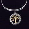 The Love of Family is Forever Silver and Gold Charm Bracelet Tree of Life