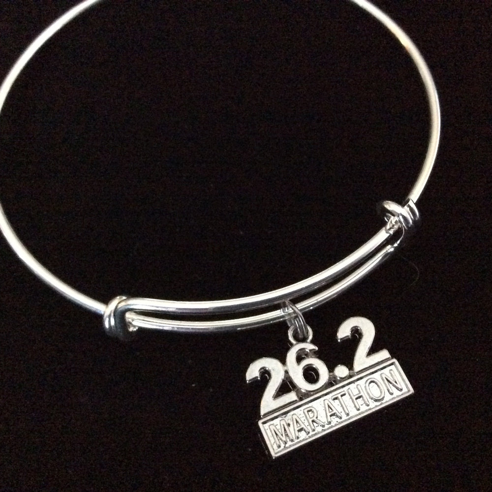 26.2 Marathon Charm on Silver Bracelet