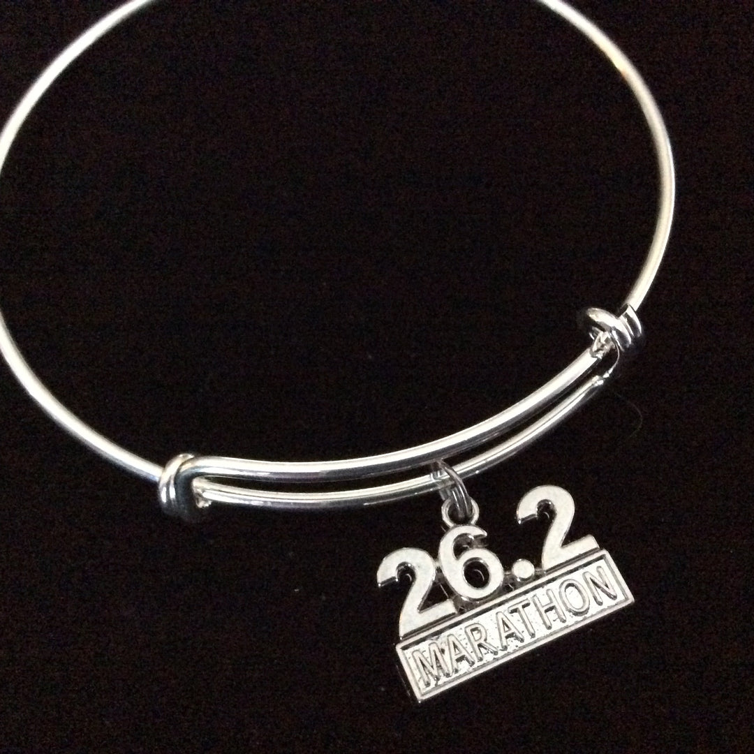 26.2 Marathon Charm on Silver Bracelet
