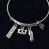 Gotta Run 13.1 Marathon With Luck Silver Expandable Adjustable Bracelet Bangle Silver Wire Bangle Half Trendy Stacking